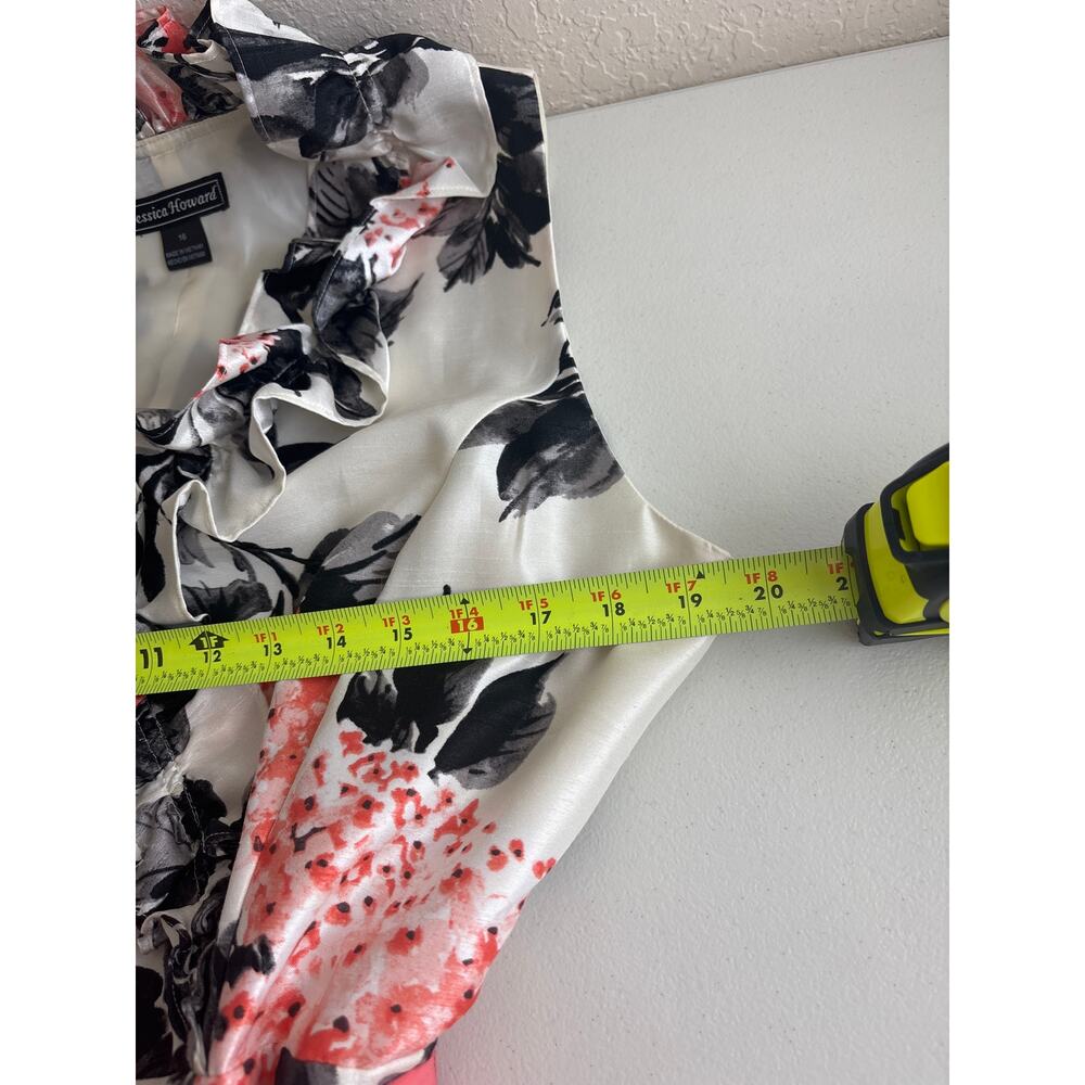 Jessica Howard Floral Ruffle Dress Size 16 - Picture 12 of 14